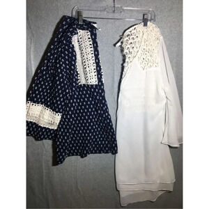 Bundle of 2 Boho Blouses Bohemian Cottage Core Feminine Flattering Embroidery